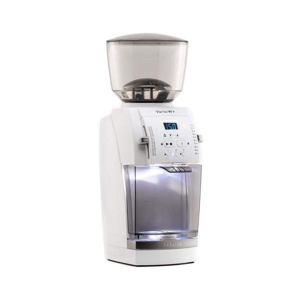 Baratza Vario W+ Grinder White Front Quarter View