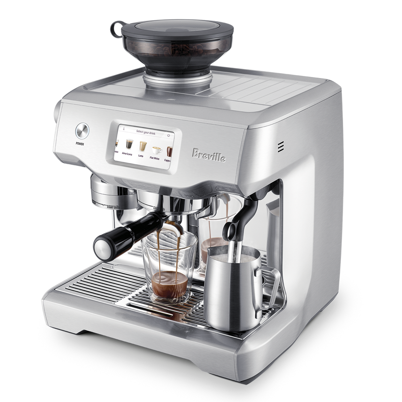 Breville the oracle touch espresso machine stainless front quarter view 3