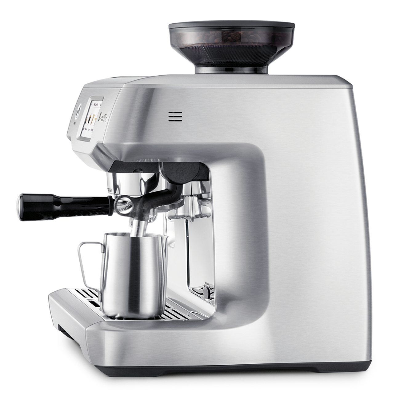 Breville the oracle touch espresso machine stainless side view