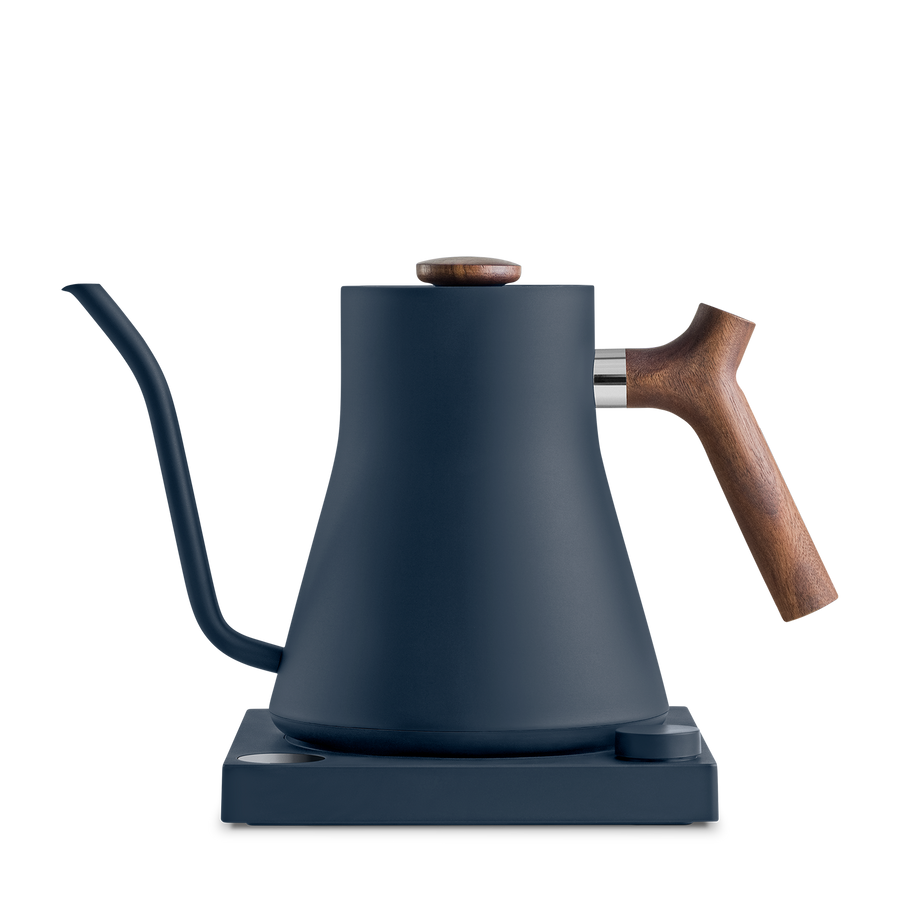 Fellow Stagg Electric Kettle Blue Walnut Side