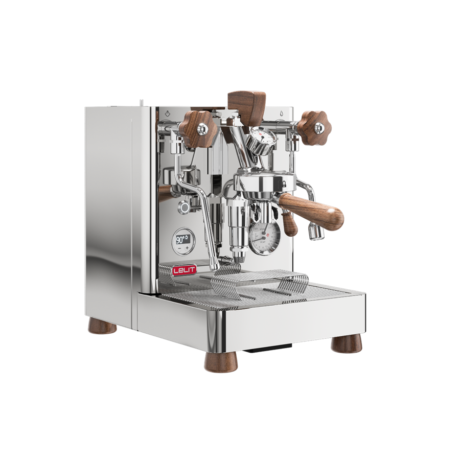 Lelit Bianca Espresso Machine Steel Front Quarter View