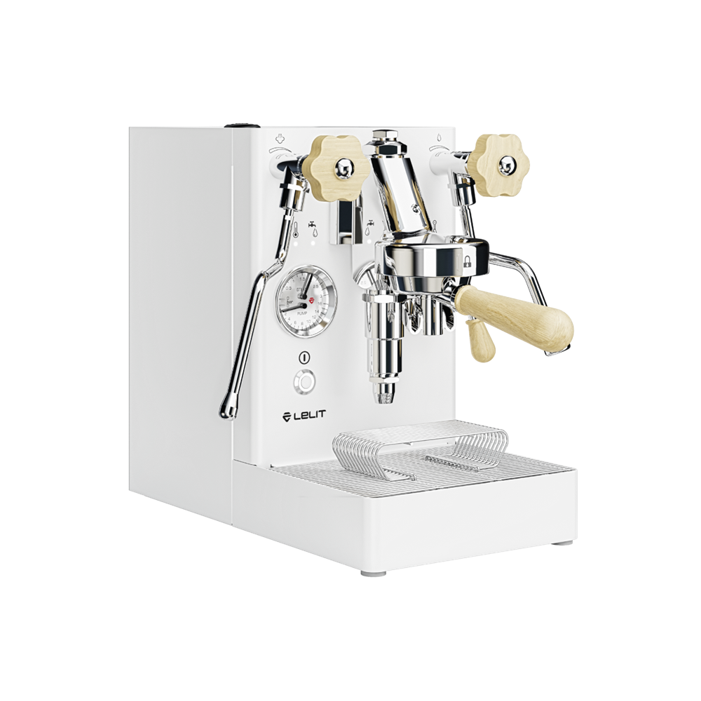 Lelit Mara X Espresso Machine White Front Quarter View