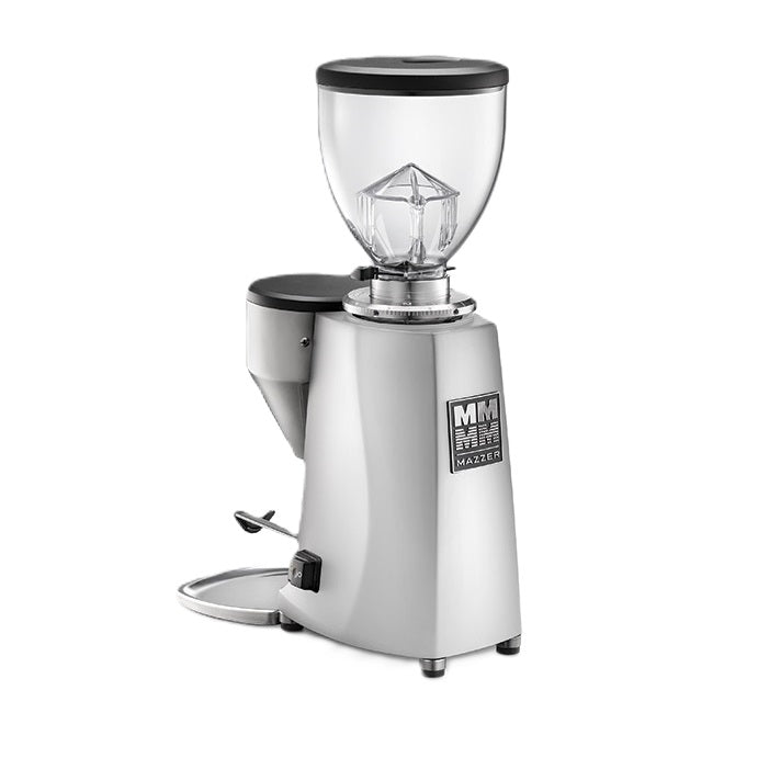 Mazzer Mini B Electronic Espresso Grinder Silver Rear View